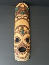 Vintage 1990s African Hand Carved Tribal Decorative  Mask 17”Tall  SEE PICTURES picture