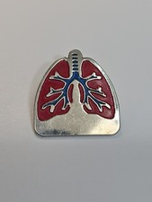 Human Lungs Lapel Pin Red & Blue Colors picture