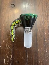14mm Glass Water Pipe Bowl Big Horn Green Lagoon picture