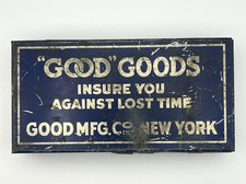 23191G - Vintage Goods Good Plumbing Metal Tin Box w/Contents 6.75x8.25x1.5 picture