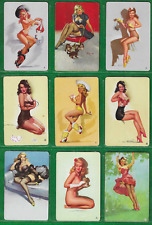 9 Vintage Mixed Pin-up Playing Cards Elvgren MacPherson & Joyce Ballantyne NMint picture