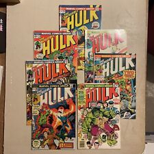 Lot of 7 Bronze Age Incredible Hulk Comic Books, Marvel, 1973-76 picture