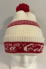 Coca-Cola VTG Pom Beanie Hat “ Enjoy Coca-Cola” White Red Winter Promo picture