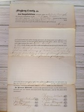 1876 Millvale Borough Coroner Inquest Document Suicide Roach Poisoning Death picture