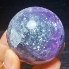 TOP 288G Natural Polished Green Purple Fluorite Sphere Ball Crystal Healing A721 picture