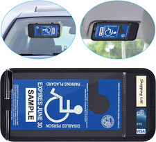 Handicap Placard Holder Disabled Parking Permit Sign Protector for Car Sun Visor picture