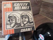 Vintage 1970's Grant Black Motorcycle Helmet Half Face With Original Box picture