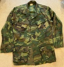 Vtg Vietnam War Camo ERDL Jungle Jacket Size Fatigue Stripped Patches 2 Tone picture