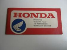 Vintage 60's HONDA Model SL350 Warranty/Maintenance Schedule Manual  BIS picture