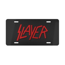 Slayer, License Plate Car Metal Aluminum (Carbon Fiber Simulation) picture