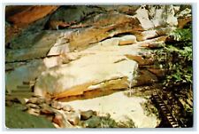c1950's Walk & Path Below The Long Tunnel Stone Formation Logan Ohio OH Postcard picture