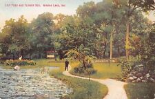Warsaw Winona Lake IN Indiana Park Fountain Souvenir Store Vtg Postcard C60 picture
