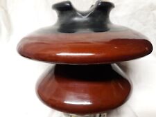 Vintage Large Two-tone Brown/Black Porcelain Mushroom Insulator - 10