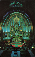 Montreal Quebec Canada, Notre-Dame Church Interior, Vintage Postcard picture