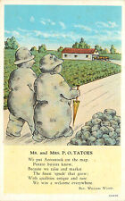 Postcard Mr. & Mrs. Anthropomorphic Potatoes Put Aroostook Maine On the Map picture