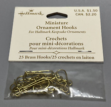 Hallmark Miniature Ornament Hooks Pack Of 25 Hangers Brass Keepsake Ornaments picture