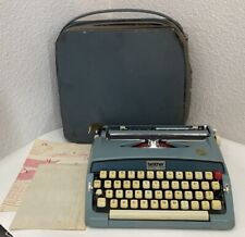 Vintage Baby Blue BROTHER Opus 888 Portable Typewriter With Case- Untested As Is picture