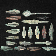 Genuine 20 Ancient Near Eastern Luristan Bronze Arrowheads Circa 1200 - 800 BC picture