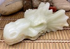 Beautiful Exotic Genuine 7.58LB Afghan Jade Hand Carved Dragon Skull Sculpture picture