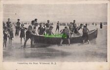 Postcard Launching the Boat Wildwood NJ New Jersey picture