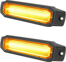 Ultra-Thin Amber LED Strobe Lights, Surface-Mount Warning Lights, 2-Pack picture