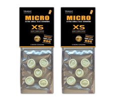 Qty 2 - MICRO XS SMALL MINI CONDOMS - GAG Joke Funny Gift Party HD Harley Hog picture