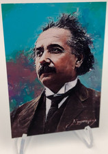 ALBERT EINSTEIN Sketch Art SP/50 Card Edward Vela Signed QUANTUM PHYSICIST picture