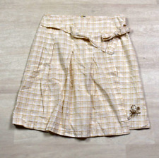 Y2K Disney Store Plaid Winnie the Pooh Skirt Wrap Look Beige Juniors Size 1 VTG picture