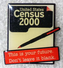 United States Census 2000 Lapel Pin Don't Leave It Blank picture