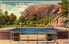 Manchester New Hampshire Municipal Swimming Pool & Rock Rimmon Antique Postcard  picture