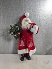Santa Clause 19” Red Coat and Hat Holding Tree & Present Holiday Christmas picture
