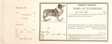 1927 Dog License NOS Sturbridge MA Ephemera Hydrophobia Rabies Medical picture