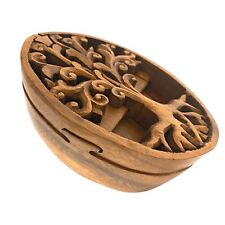 Balinese Tree of Life Secret puzzle Box Stash Trinket carved wood Balinse art picture