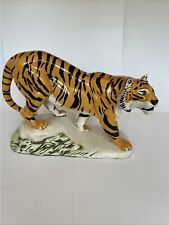 Tiger Vintage Holland Mold BRIGHT orange gold and black striped RARE Green Eyes picture