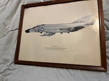 Vintage McDonnell United States Marines Phantom II Fighter Jet Lithograph 11x14 picture