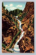 South Cheyenne Canon CO-Colorado, Seven Falls, Antique Vintage Souvenir Postcard picture