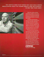 2001 Compaq Computer Craig Venter Celera Genomics vintage Print AD Advertisement picture