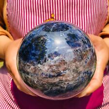 5.56LB Natural Beautiful Blue Striped Ball Quartz Crystal Sphere Healing 1090 picture