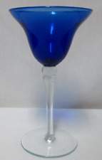Cobalt Blue bell shaped tall wine spirits glass 8 inches Hand Made NEW picture