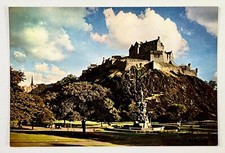 1970s Edinburgh Castle Scotland Vintage Postcard Princess Street Gardens picture
