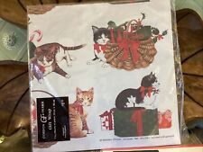 Vintage Gordon Fraser Gift Wrap Kitty Cat Geese Christmas Mcm New Old Stock picture