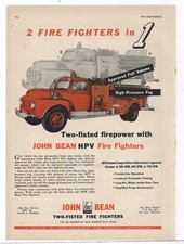 1952 John Bean HPV Fire Fighter Apparatus Ad: Two Fisted Fire Fighter picture