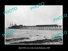 OLD POSTCARD SIZE PHOTO OF BULLI NSW VIEW OF THE SOUTH BULLI JETTY c1900 picture