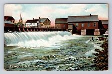 Lakeport NH-New Hampshire, The Dam, Antique, Vintage Souvenir Postcard picture