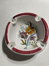 majolica Deruta italian pottery handmade And Painted Floral Ashtray Vintage picture