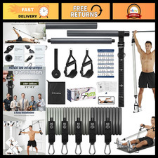Upgraded Pilates Bar Kit with Resistance Bands Natural Latex for Women & Men, He picture