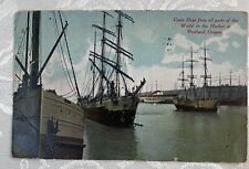 Portland Oregon 1911 Grain Ships From All Parts Of The World In The Harbor RARE￼ picture
