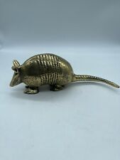 Vintage Brass Armadillo MCM Western Paperweight Decor Texas picture