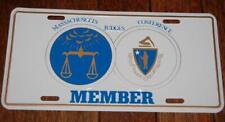 VINTAGE MA. JUDGE CONFERENCE .AUTO VANITY CAR LICENSE PLATE TOPPER METAL SIGN picture