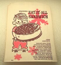 Eat It All Ice Cream Sandwich Dairy Unused Bag NOS New 1950-60s picture
